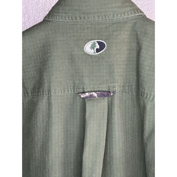 Mossy Oak Mens Size Medium Dark Hunter Green Long Sleeves Button Front - Picture 8 of 13